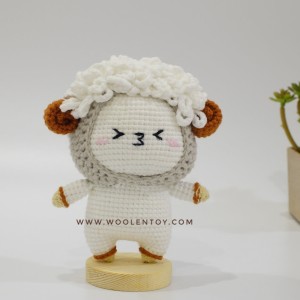 Cừu trắng đan len siêu đáng yêu, Thú bông bằng len handmade - WOOLEN TOY